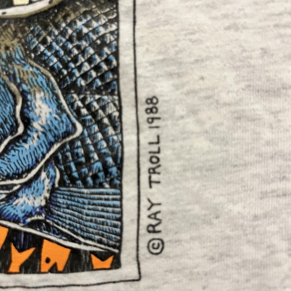 Vintage Fisherman's Guilt Shirt Mens 2XL Gray Ray Troll Catalina Island 1988 - Picture 3 of 7